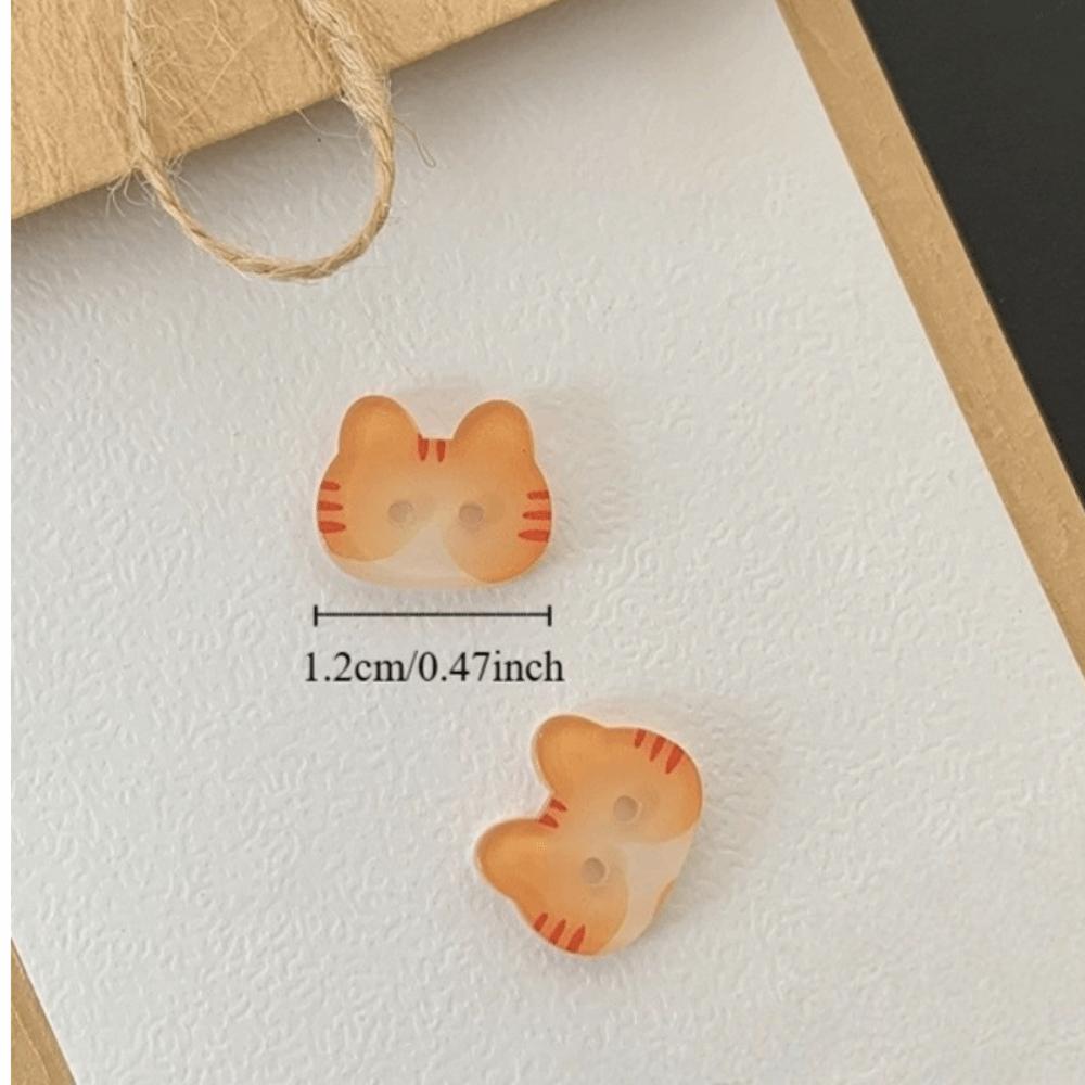 30pcs 12mm Kitty Buttons Creative Ginger Cat Buttons Calico Cat Buttons  Clothes Accessories