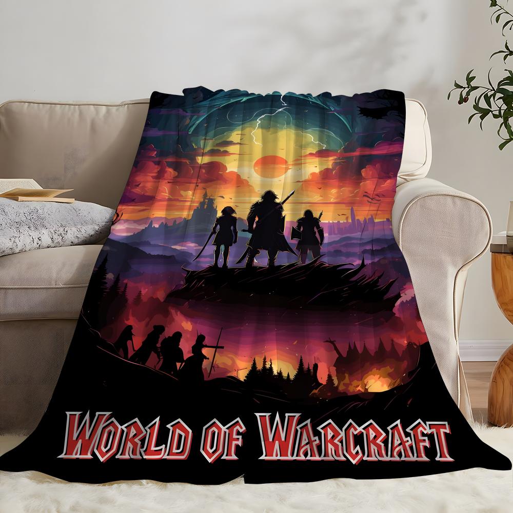 Game World of Warcraft Throw Flannel Throw Blanket: Soft Kid-Friendly Warm Anti-Static All Season Washable Couch Bed Home