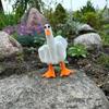 Creative Middle Finger Duck Cute Resin Statue Decoration Duck Small Desktop Ornaments Duck Garden Art Home Office Decorative