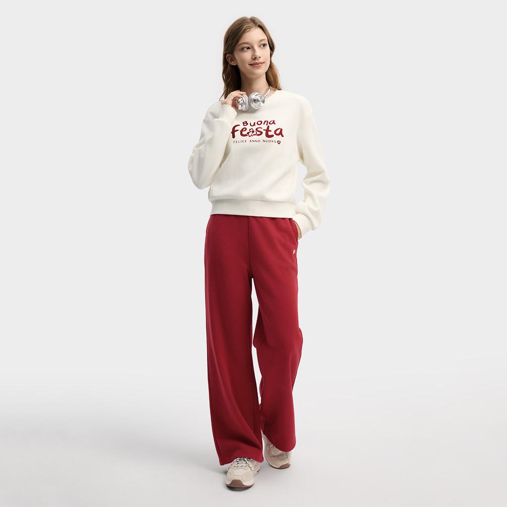 Fila CNY Готов к взлету Весенняя мода Классический Простой Ретро Вышитый Повседневный Универсальный Свитшот Короткий Свитшот Женский свитшот F11W619223FWT