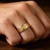 Современные мужские кольца из нержавеющей стали 8 мм для женщин, золотого цвета, с матовой поверхностью и узором с двойной канавкой, мужские свадебные украшения для вечеринки, подарок