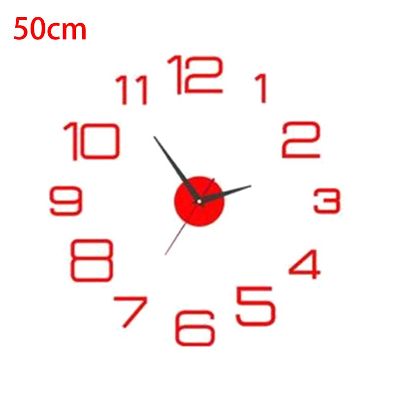 DIY 3D Wall Clock Luminous Frameless Design Mirror Surface Sticker Large Modern Home Office Living Room Decor