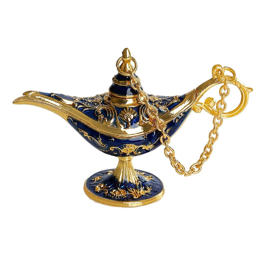 Классическая европейская винтажная полая легенда Алладин Джинн Лампа Курильницы для благовоний Металлическая лампа желаний Миниатюрные фигурки Домашний декор
