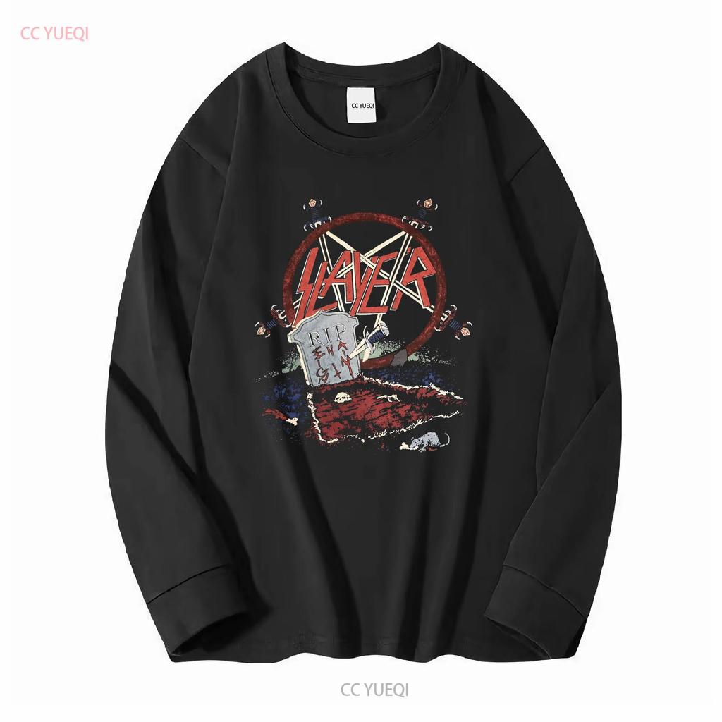 Футболка Slayer Open Grave Винтажная Стирка Графика Немного Растягивается Мягкая Удобная Мужская Стильная Универсальная