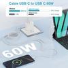 3 Câble USB-C vers USB-C 60W - E.F.Connection - pour iPhone 17 Pro Max iPhone 17 16 15 - 1M Charge Rapide