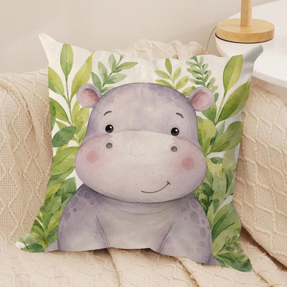 Safari Animal Art Cushion Cover Pillow Case Short Plush Square Throw Pillow Covers Pillowcase Sofa Home Decor Gift