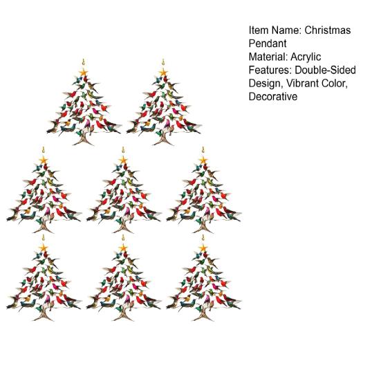 Блестящая Рождественская игрушка-колибри Двусторонняя красочная конструкция Игрушка-колибри Зимняя птица Рождественский декор