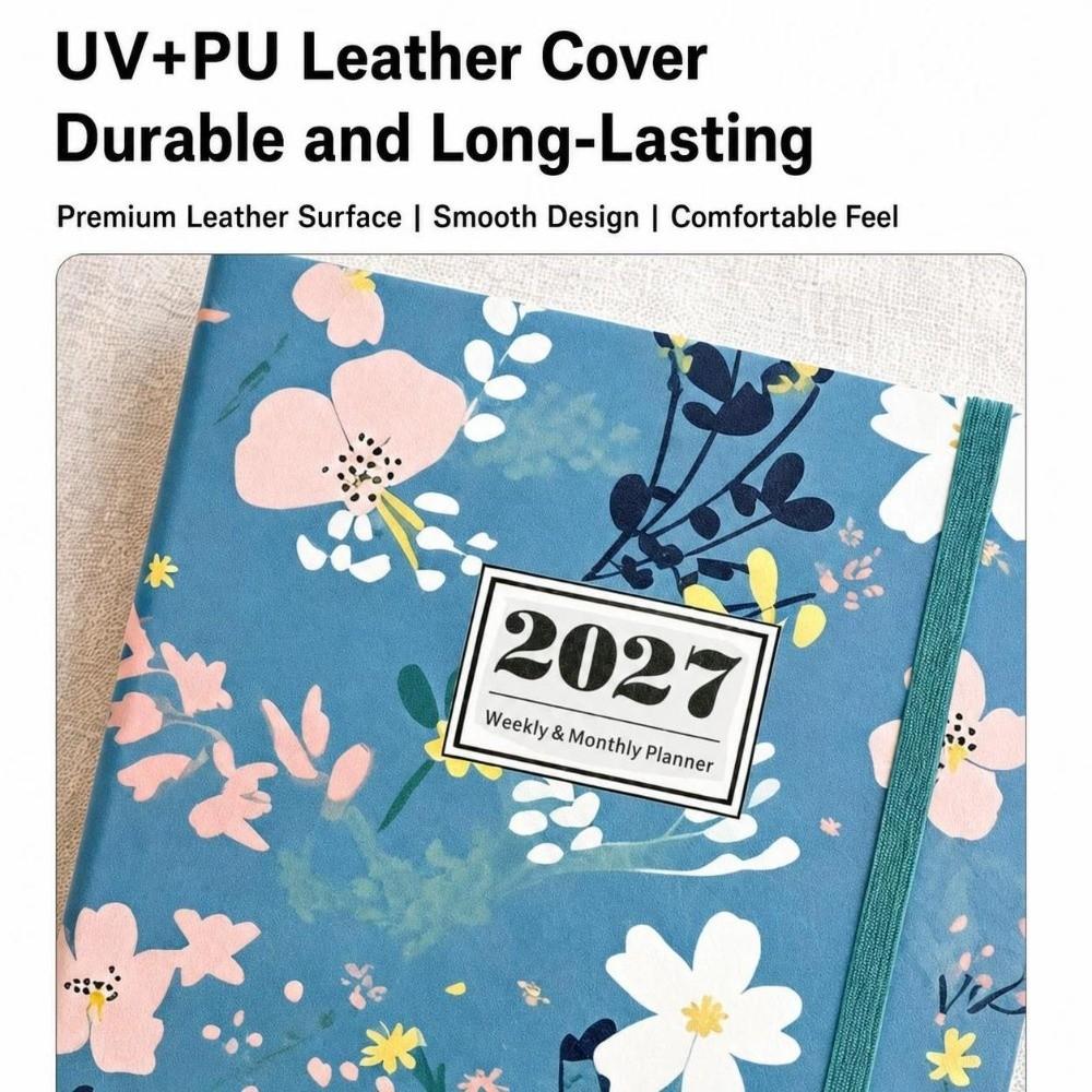 PU Leather Cover A5 Diary Weekly & Monthly Yearly Planner New 2027 Planner Home School Office