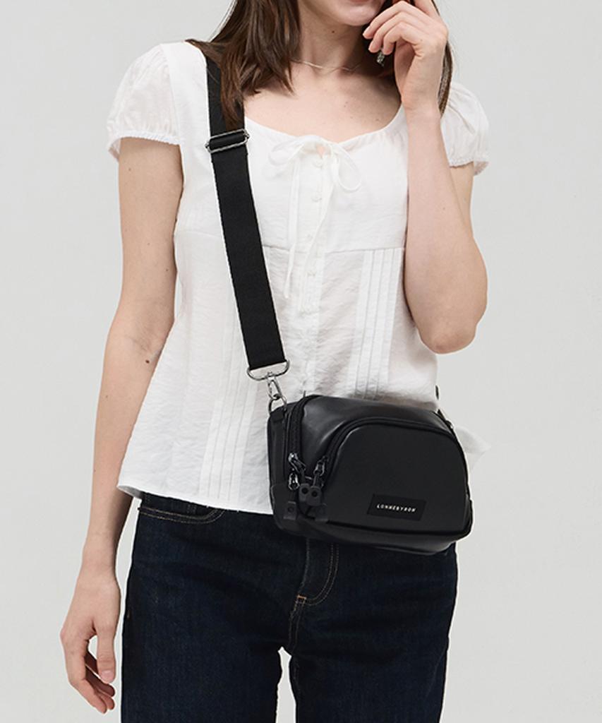 Lonnebyron Yaki Bag Черная кожаная сумка через плечо