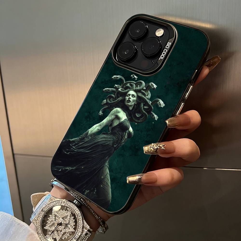 M-Медуза- Греческая- Мифология Чехол для Телефона Для iPhone 17,16,15,14,13,12,11 Plus Pro Max Цветной Серебряный Чехол для Телефона