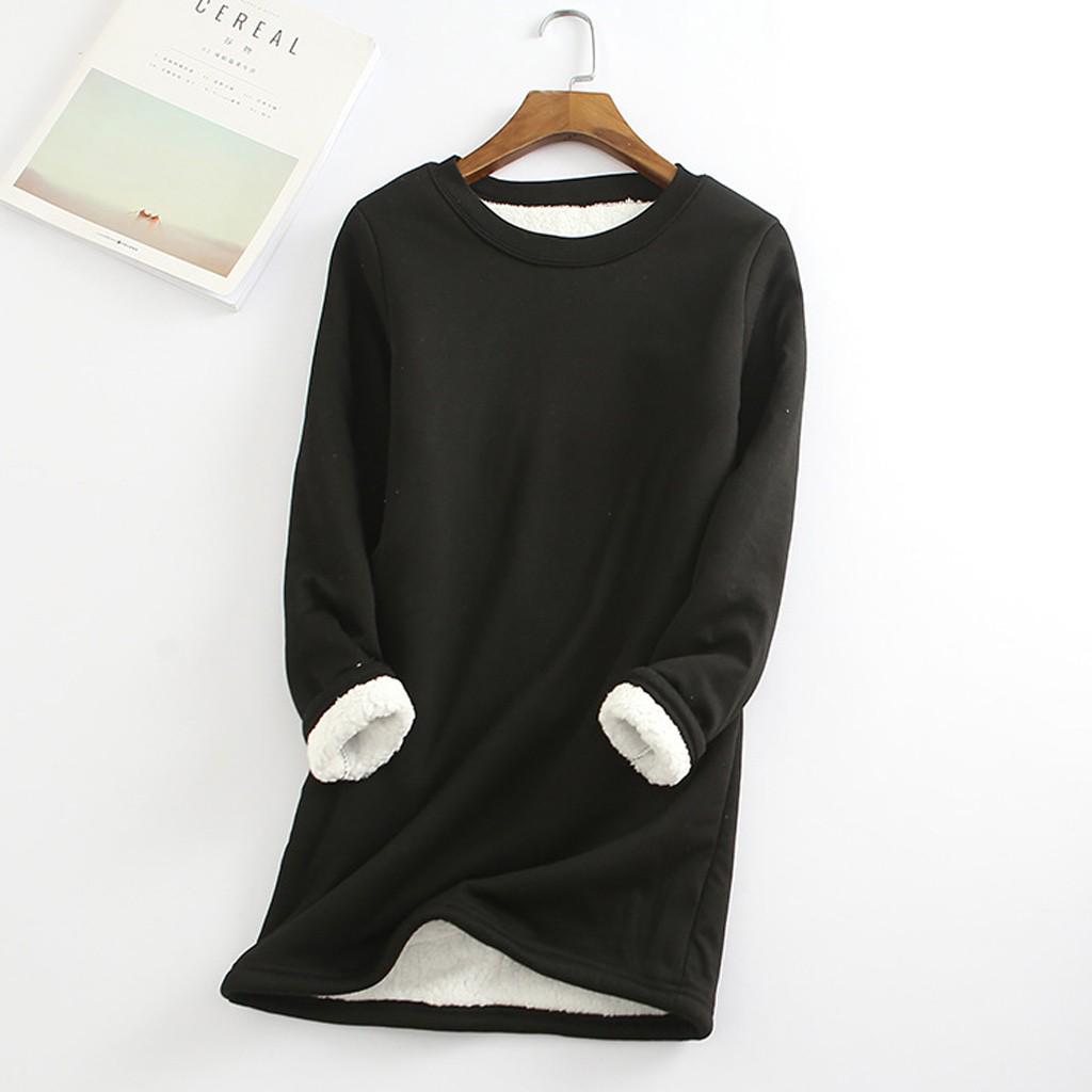 Women's Autumn Winter Plus Size Loose Thickened Velvet Warm Bottoming Shirt Top