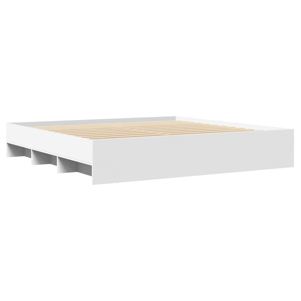 Bed Frame without Mattress White 180 x 200 cm Engineered Wood