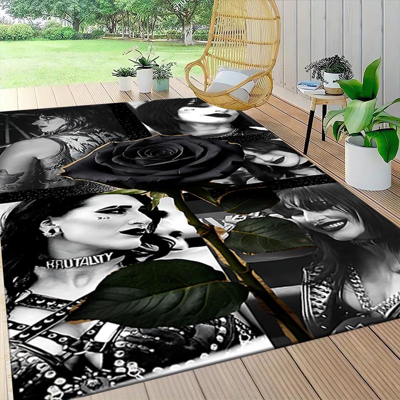 Dark Beauty Collage Carpet Rug Soft Washable Anti Slip Home Living Room Sofa Mats Personalized Christmas Rug