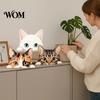Cute Cat Theme Room Decor Shelf Sitter Ornament, Wooden Peeking Kitten Figurine, Modern Home Soft Decoration 2D Flat Decorative Statue for Desktops