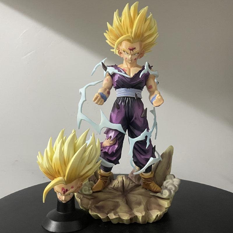 Аниме Dragon Ball Z Фигурка Son Gohan Игрушки с Двумя Головами 26 см DBZ SSJ 2 Фигурка Супер Сайян Модель Коллекция GK Статуя