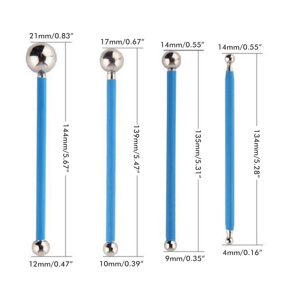 4 шт., инструменты из нержавеющей стали, полимерной глины, инструменты для скульптуры, игрушки, формовочные шарики, палочки, нескользящие