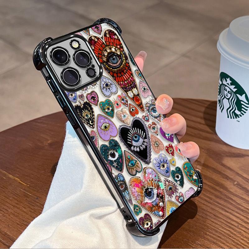 Европейский и американский креативный глаз любовь применяется к iphone14 чехол для мобильного телефона с подушкой безопасности Apple 17promax противоударный защитный чехол
