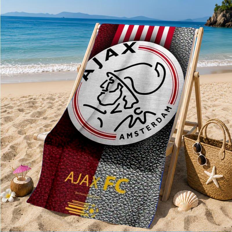 Пляжное полотенце с эмблемой AFC Ajax, Быстросохнущее, Легко ухаживать, Подходит как для фитнеса, так и для пляжного отдыха, Спортивный незаменимый аксессуар