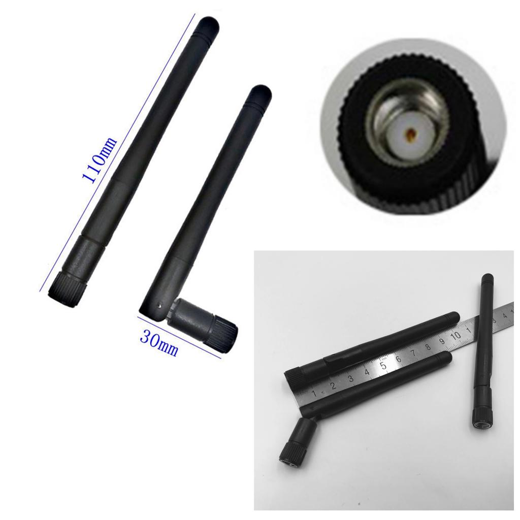 For WiFi 2.4GHz/5Ghz Wireless Router or Card SMA Inner Hole Antenna 5-pack Black