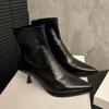 Осень-зима женские тонкие ботильоны модные элегантные туфли с острым носком на тонком высоком каблуке женские короткие ботильоны Morder