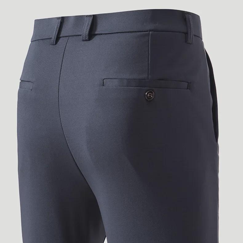 Men's Winter Elastic Thickened Formal Trousers - Velvet-Lined, Straight-Cut, Light Business Casual Pants.