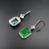 Женские винтажные серьги из настоящего стерлингового серебра 925 пробы, изумрудные 30 мм, модные женские ювелирные изделия, обещанный подарок