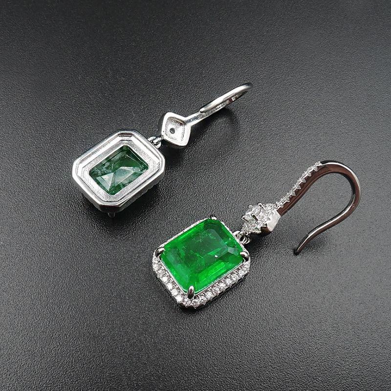 Женские винтажные серьги из настоящего стерлингового серебра 925 пробы, изумрудные 30 мм, модные женские ювелирные изделия, обещанный подарок
