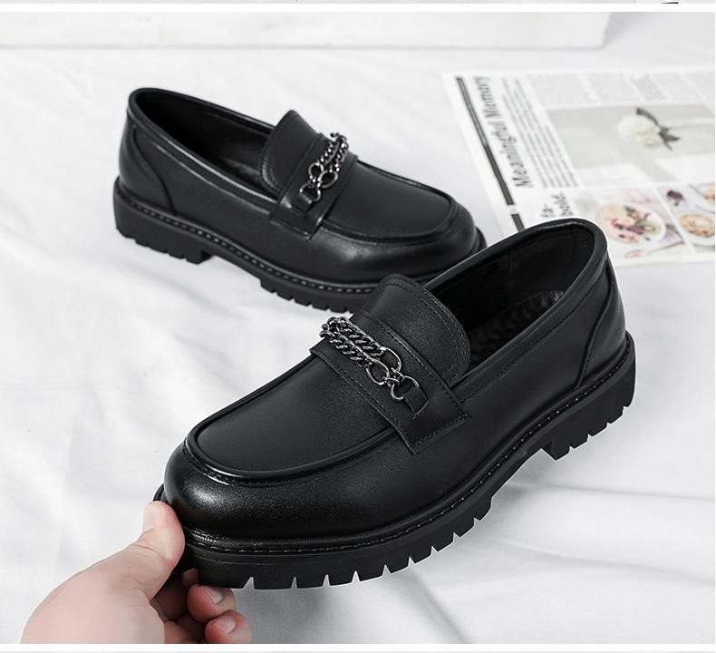 Модная мужская обувь для платья Толстая подошва Слипоны Повседневная Формальная обувь Кожаная Дизайнерская Мужская Деловые Лоферы Мокасины 2024 Свадебная обувь