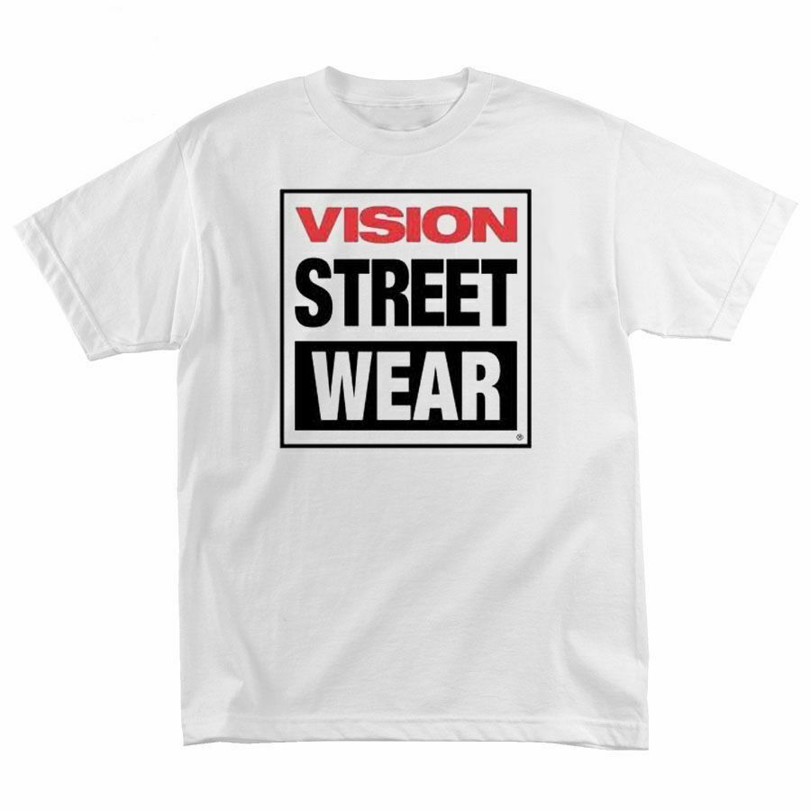 Новая со склада Vision Street Wear КЛАССИЧЕСКИЙ ЛОГОТИП Футболка для скейтборда БЕЛАЯ *Выпуск прекращен 2013* Унисекс Футболка