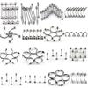 85шт язык, брови, губы, живот, пупок, кольцо из нержавеющей стали, пирсинг, украшения для тела