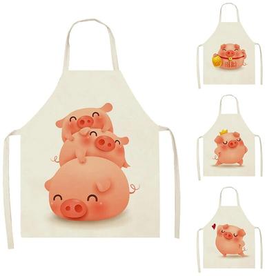 Фартук с рисунком поросенка, детский обеденный фартук, кухонный фартук для приготовления пищи, аксессуары для уборки дома для мужчин и женщин