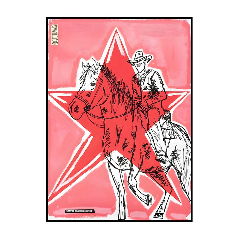 Abstract Classic Vintage Western Cowboy Poster Into The Wild Wall Art Print Canvas Painting for Living Room Home Decor Picture