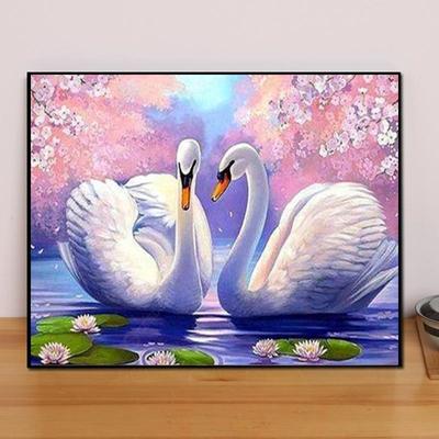 5D Diy алмазная живопись вид на озеро и лебеди набор крестиков полная алмазная вышивка мозаика художественная картина стразы Декор подарок