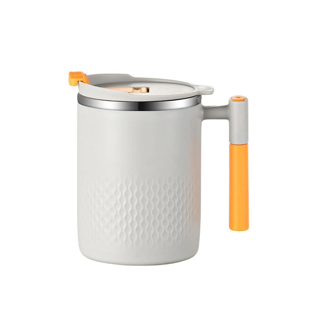 Портативная двухслойная кружка для кофе с защитой от ожогов из нержавеющей стали 304 с ручкой и крышкой, герметичные термокружки