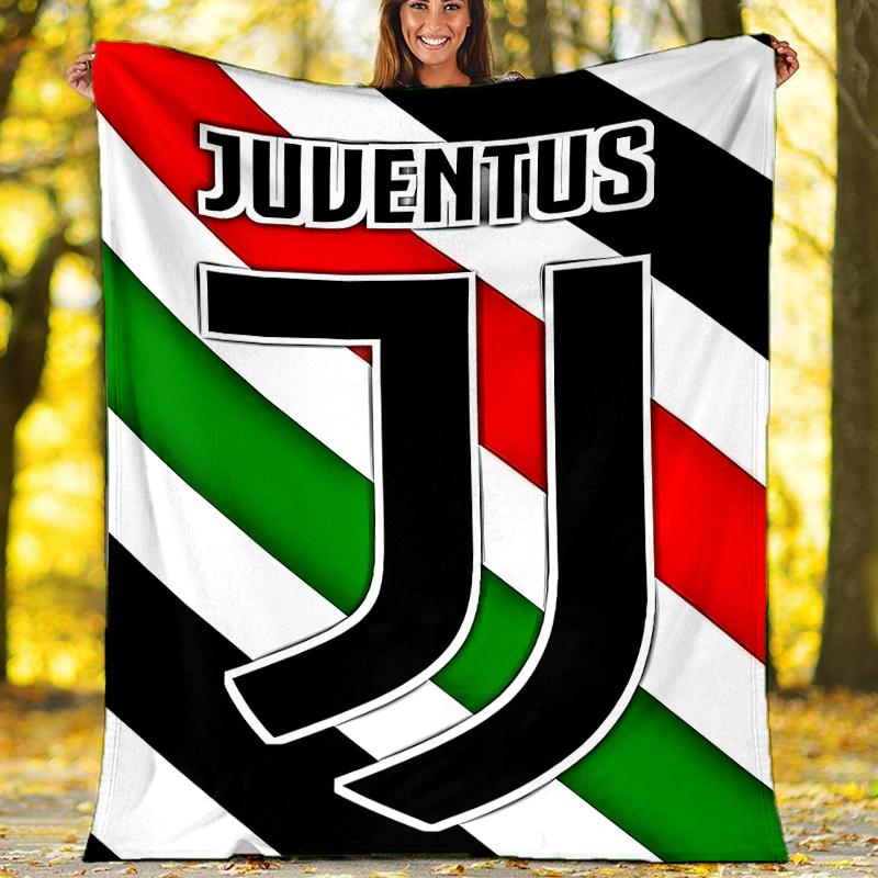 Juventus FC logo printed throw blanket—soft,warm;versatile blanket for all seasons—perfect as &air-conditioning throw,nap blanket