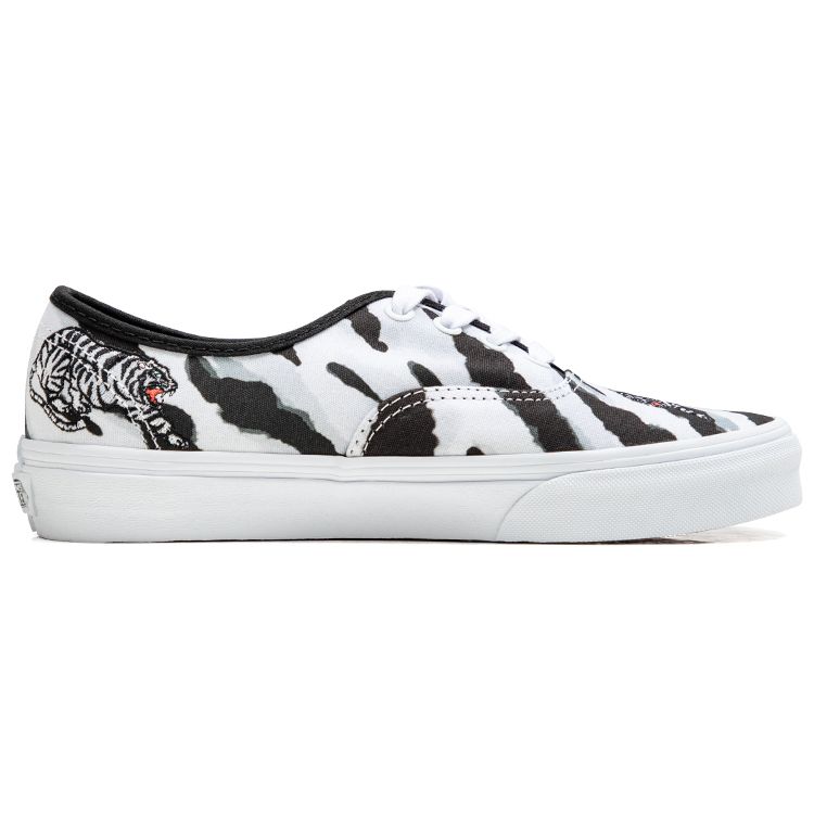 Vans Authentic Series Tiger Print Casual Low-Top Skate Shoes Unisex Sneaker Black White VN0A5KRDWHT