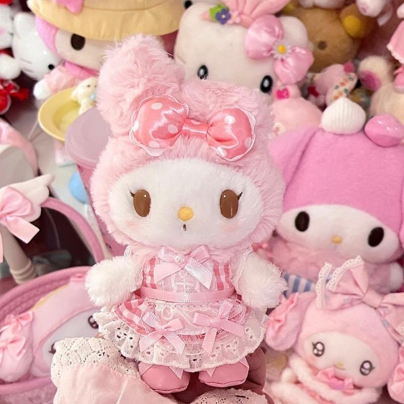 Милая Клубничная Горничная Кружево В горошек Рот My Melody Плюшевая игрушка Белая Ягодная Мелодия Плюшевый кошелек-монетница Девочковое Сердце Подарок