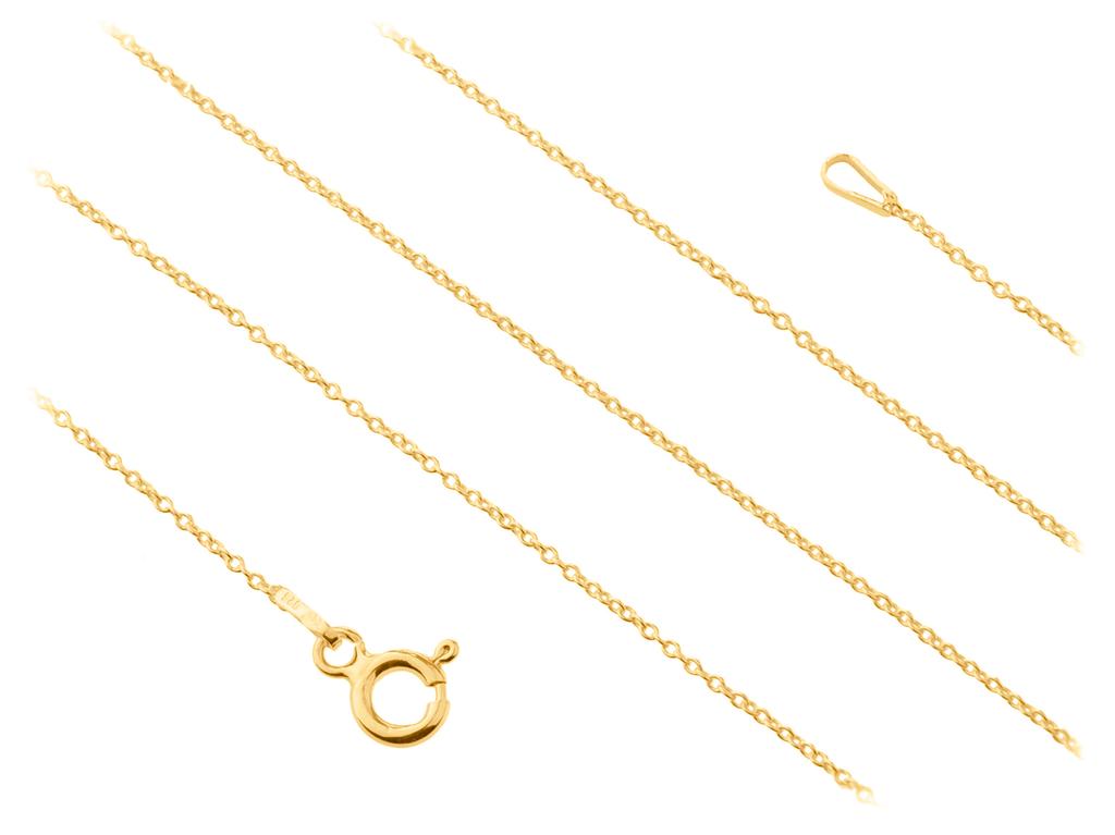 Long Gold-Plated Silver Thin Women' Anchor Chain 1 Smooth 50