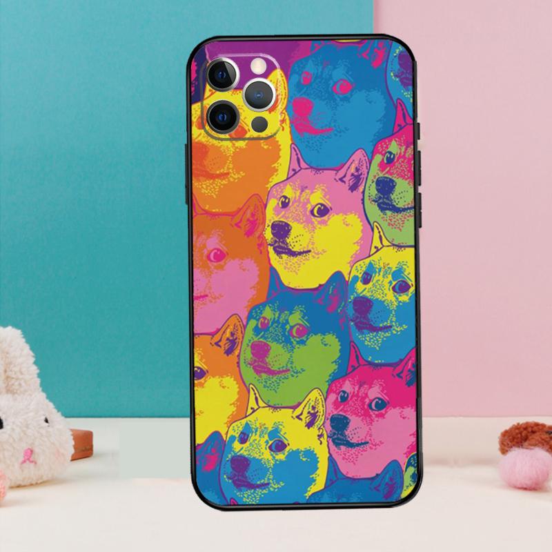 DOGE MEME Shiba Inu Dog Phone Case For iPhone 16 14 13 12 11 15 Pro Max 12 13 mini XR 15 16 Plus 16e Cover Coque