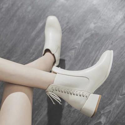 Модные кожаные ботильоны женские ботинки челси на среднем каблуке осень 2024 новые модные короткие сапоги с круглым носком на высоком каблуке Botines