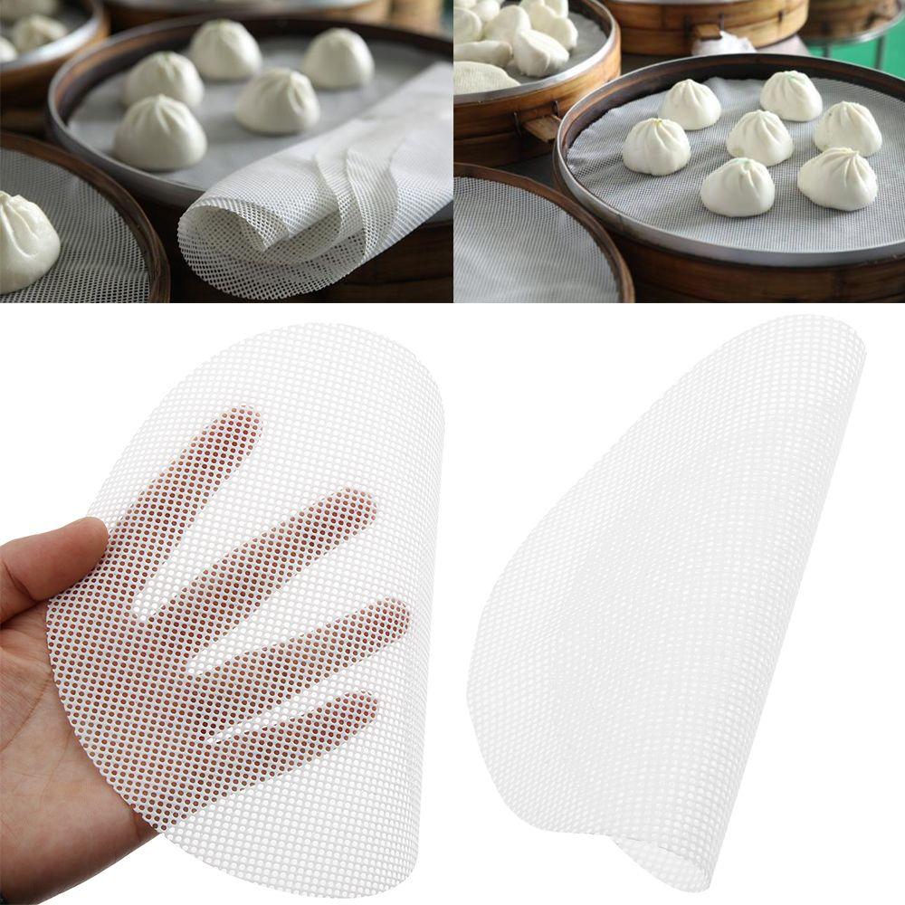 White Non-Stick Kitchen Accessories Silicone Mat Dim Sum Paper Steamer Pad Cooking Tools