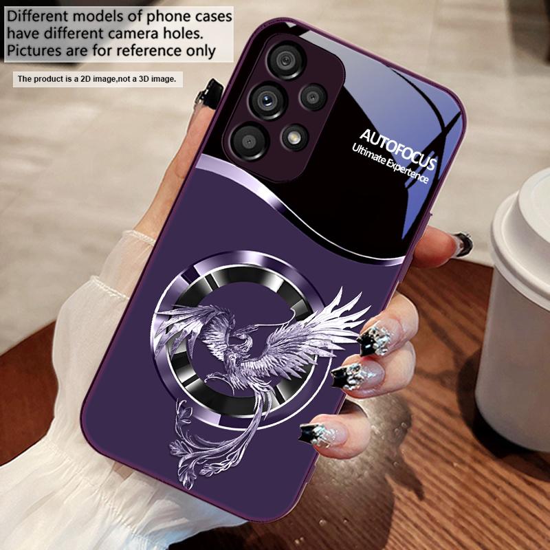 Красивый розовый феникс для Samsung S25 S25 Edge S25Ultra S8 9 S10 20 U ltra S21 Pro S22 Plus S23 FE S24 Ultra стеклянный чехол для телефона