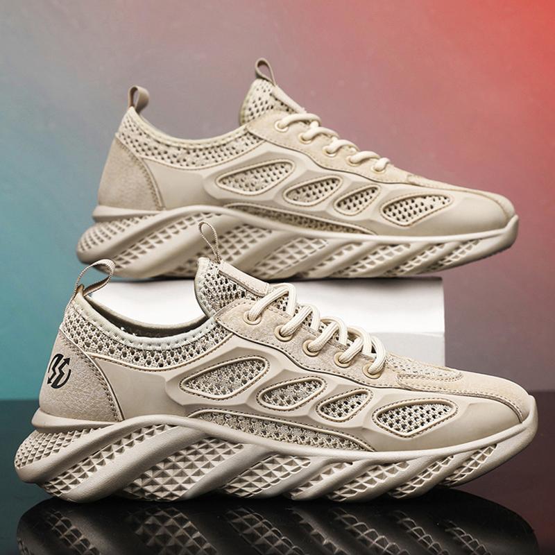 Men'S Water Shoes Outdoor Anti Slip Quick Drying Waterproof Shoes Summer Mesh Breath Lace Up Sneakers Sandals For Man Platform