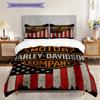 Vintage HarleyDavidson American Flag Bedding(1 * duvet cover + 2 * pillowcase, without core) Bedding set Christmas birthday gift Soft and comfortable