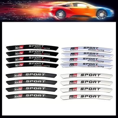 4 шт. Алюминиевая наклейка на колесо автомобиля с логотипом GR Sport для Yaris CH R RAV4 Corolla Hilux GR Gazoo Racing Наклейка Аксессуары