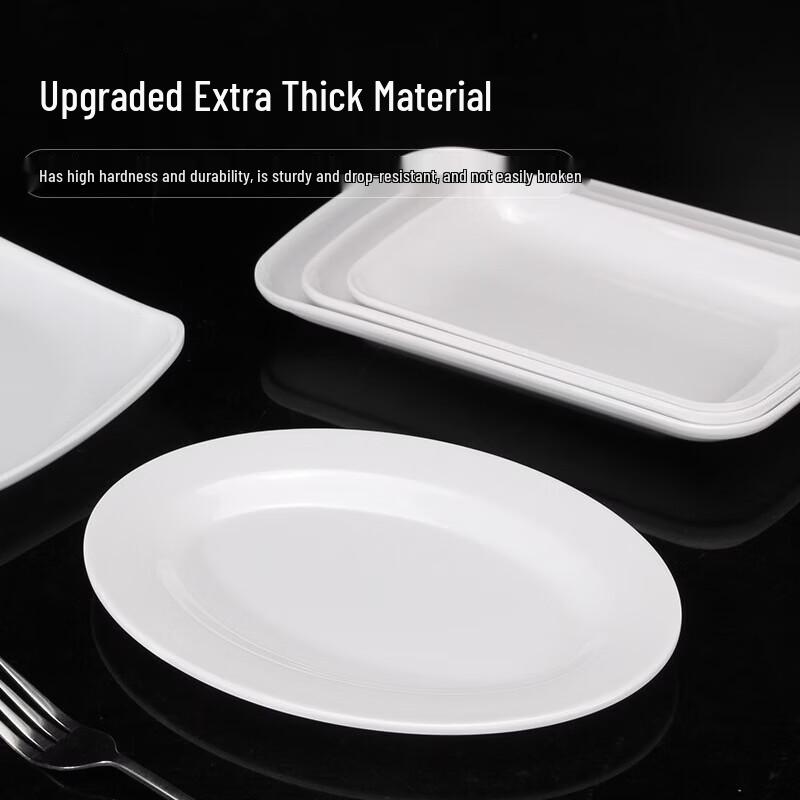Jingyu 6-inch White Food Grade Melamine Flat Plates (2-Pack)