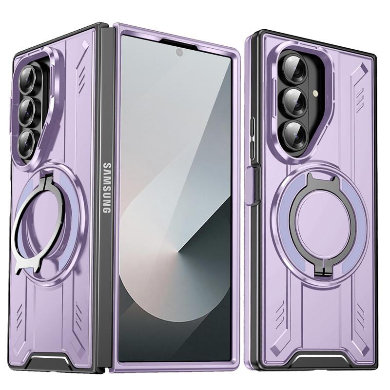 Для Samsung Galaxy Z FOLD 7 5G Чехол Магнитный Держатель Кольцо Бронированный Ударопрочный Чехол для Galaxy Z FOLD 7 ZFOLD7 Защитная Крышка для Объектива