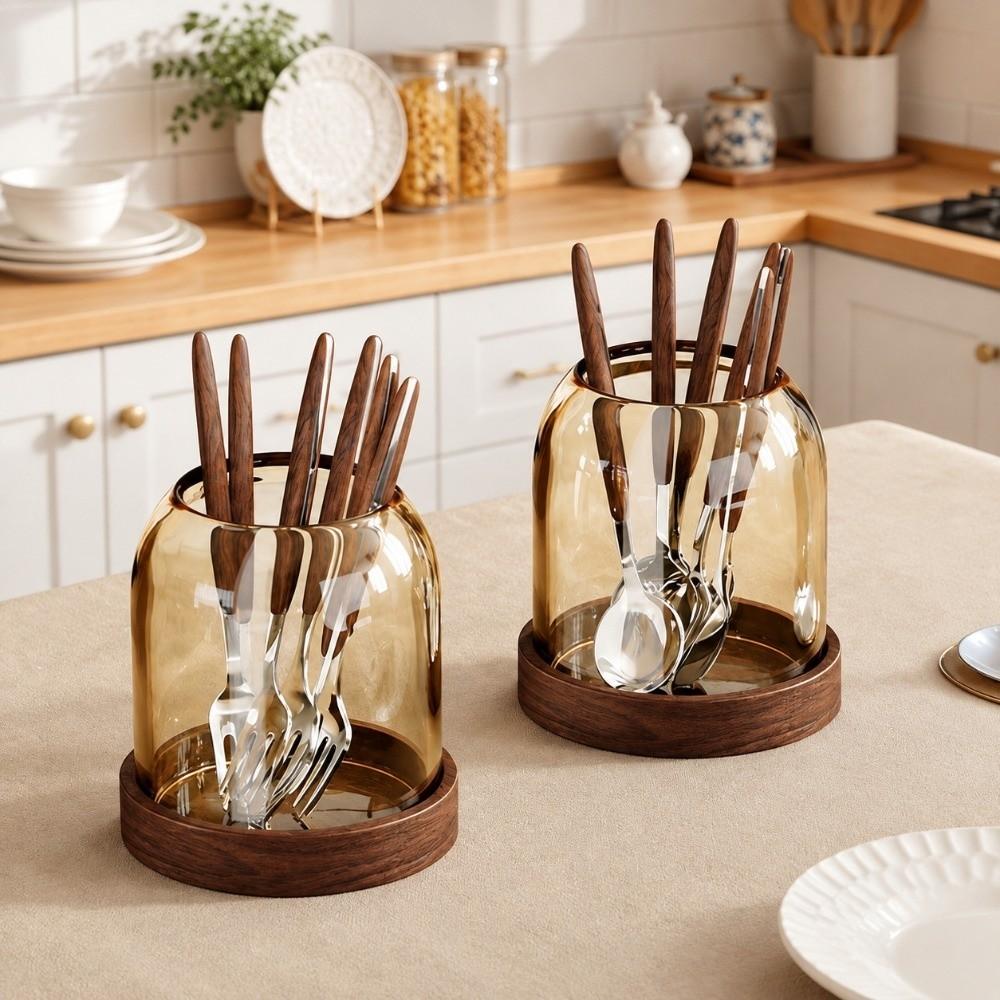 Retro Storage Jar Vintage Chopstick Rack Artistic Dessert Picks Holder Table Decor