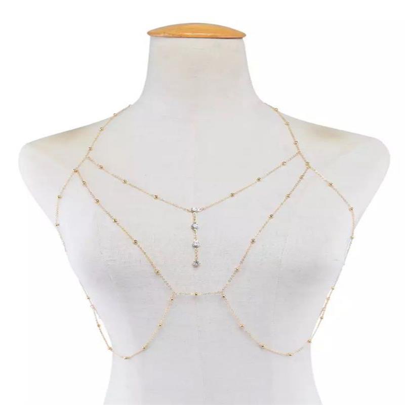 European & American Fashion Sparkling Diamond Bikini Body Chain - Sexy Jewelry for Women’s Beach Photos