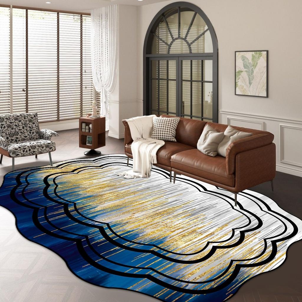 Irregular Living Room Carpet Marble Floor Mat Easy To Maintain Bedroom Bedside Carpet